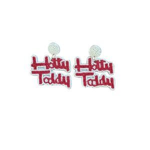Hotty Toddy Beaded Earrings/Ole Miss Earrings/Game Day Earrings/Gift for Her